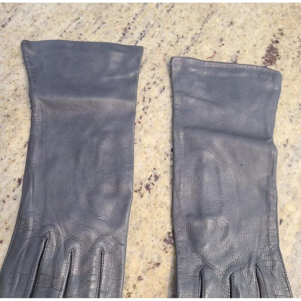 Vintage Womens Size S 6.5 Gray Soft Leather Formal 10